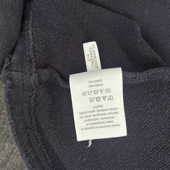 Tommy Hilfiger Oversized Navy Blue Cropped Sweatshirt Red Striped Sleeve L - Picture 6 of 6